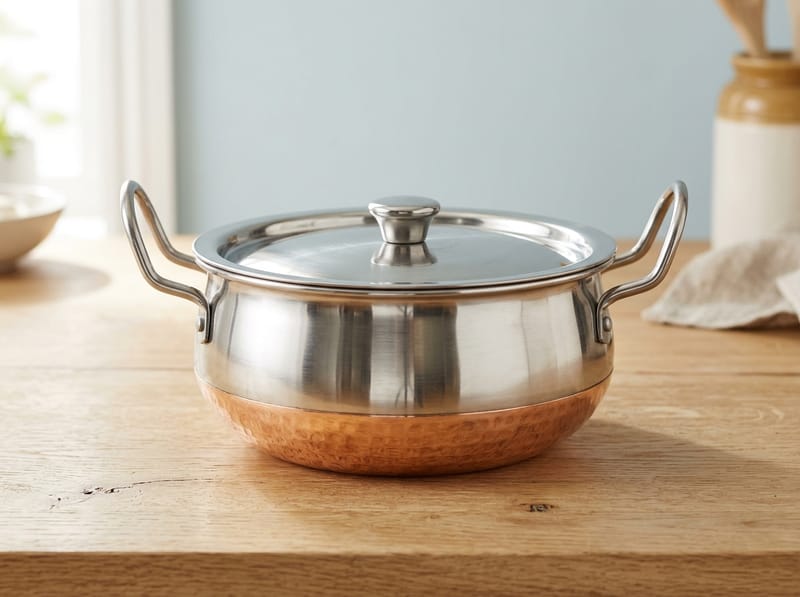 Copper-bottom handi with lid
