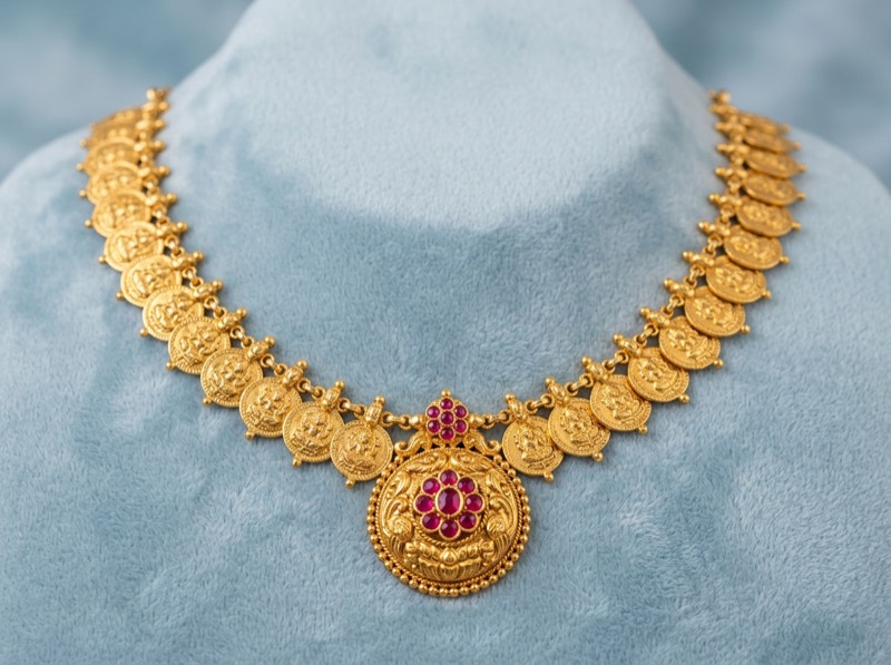 Lakshmi coin necklace